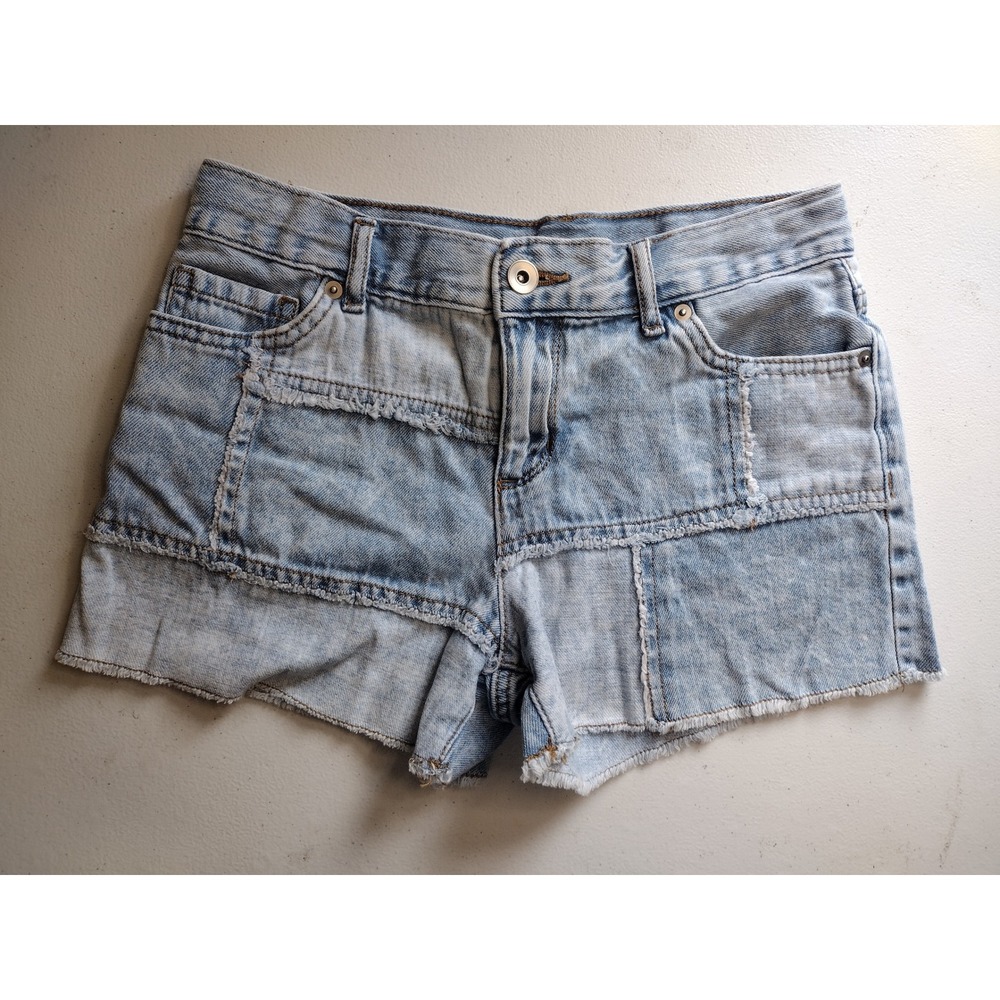 Sugar & Jade Patchwork Light Wash Denim Cut Off‎ Shorts Kids Size 14